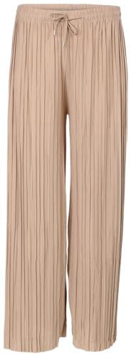 malito more than fashion Damen Plisseehose - lockere weich fließende Chiffonhose - Lange Sommerhose - Trendige Marlenehose 883 - Fango S/M