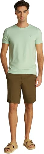 Tommy Hilfiger Men’s Short Sleeve Round Neck Slim Fit Stretch T-Shirt, Green (Opal Green), XXL