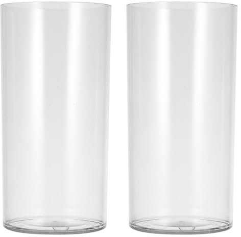 Happyyami Längliche Vase Aus Kunststoff Modern Und Minimalistisch 2er-Set 10 X 20 cm Für Frische Oder Künstliche Blumenarrangements