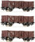 6600075 H0 3er Set offene Güterwagen Omm 34, DB, Ep.III