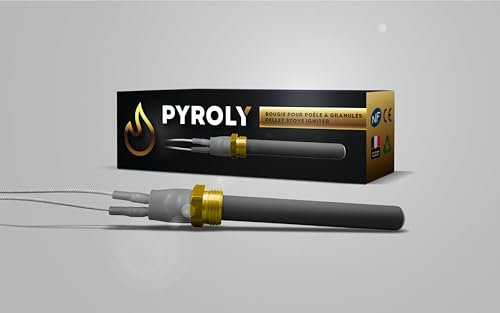PYROLY Bougie céramique d'allumage pour poêle à granulé compatible JOLLY MEC/SKIA/EXTRAFLAME/BESTOVE/DEVILLE/HAAS+SOHN - écrou 3/8-300W - Qualité supérieure avec connecteurs