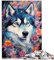 Puzzle für Erwachsene, bunter Husky, 1000 Teile, Puzzle, Holzpuzzle, lustige Aktivitäten zu Hause, Geburtstagsgeschenk, Reisegeschenk, 1000 Teile (50 x 75 cm)