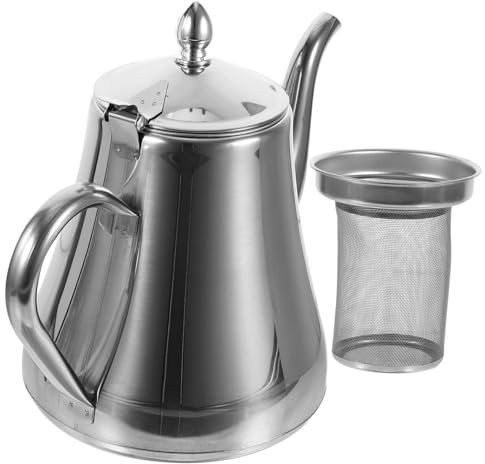 Hoement Edelstahl Teekesselchen Für Herd Mit Griff Wasserkocher Aus Edelstahl Für Teezubereitung Moderne Teekanne Für Schreibtischdekoration Hitzebeständig Und Wiederverwendbar