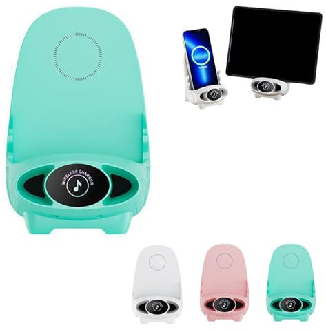 XIAOBAN Mini Chair Wireless Multifunctional Phone Holder Stand, 3 in 1 Wireless Charger with Speaker Function, Portable Mini Chair Wireless Charger, Wireless Charging Adapter for All Phones