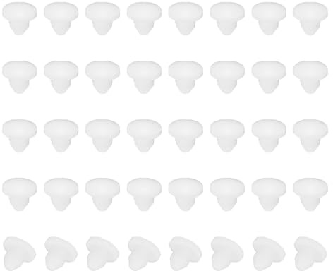 PATIKIL 4mm Diameter Silicone Hole Plug, 40 Pcs Round Snap in Type Locking Furniture Button Protective Cover Cap Head Fit for 3.5-4mm Hole for Seal Bulkhead Cylinder Hole, White