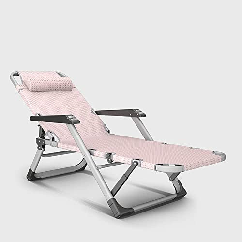 Sdraio pieghevole da esterno con cuscino e cuscini oversize reclinabile sedia a sdraio per supporto da giardino fino a 150 kg rosa/caldo e accogliente