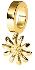 Purelei Birth Flower Charms – Geburtsmonat Anhänger - Symbol für Treue & Weisheit -Edelstahl vergoldet - für Charmketten und Armbänder