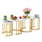 LIFEZEAL 3er Set Couchtische, Wohnzimmertisch mit Kunstmarmor & goldenem Metallrahmen, Satztisch mit abgerundeten Ecken, Eleganter Beistelltisch für Wohnzimmer Schlafzimmer