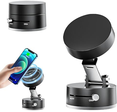 Supporto magnetico a ventosa per telefono, Porta Cellulare Universale 360° Girevole e Pieghevole, pieghevole e retrattile, Compatibile con Tutti i Smartphone per Auto, Casa, Palestra