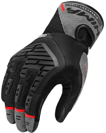 SHIMA STREAM Motorrad Handschuhe Herren Kurze Sommer Motorradhandschuhe Schutz Schutzkleidung Touchscreen Motorcycle Belüftet Verstärkt Leicht Motorbike Sommerhandschuh (Männer, Rot, 4XL)