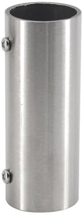 (1 Pieces) 100mm Length Pipe Fittings Brushed Straight Pipe Connector Stainess Steel Rod Joint Fit for Pipe Outside Diameter 50mm For Handrail,Clothes Hanging Rod,Towel Rod and Storage Shelf
