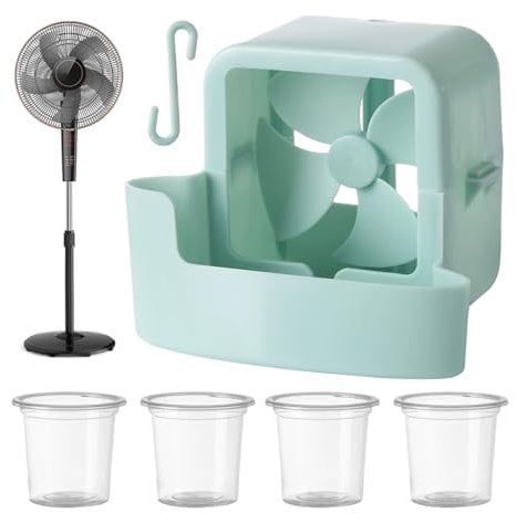 Ice Cooling Mister Attachment For Fans | Hangable Ice Box With Leak-Proof Design, Transparent Window & Adjustable Hooks | For Balcony, Yard, Festival & Outdoor Events