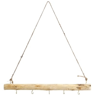 SOFPLATE 5 Haken 40CM Deko Holzstange mit Haken Natur Zweig zum Aufhängen Holzstange zum Aufhängen Treibholz Wandhaken Mit Bindfaden Bauernhaus Vintage Deko Fensterdekoration Türhänger Fensterhänger