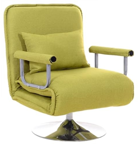 Schlafsessel Recamiere Mit Schlaffunktion Schlafsofa Umwandelbar Stahlrahmen 5-Fach Verstellbare Rückenlehne Hebe Und 360°-Drehung Einfachs Zu Montieren(Green)