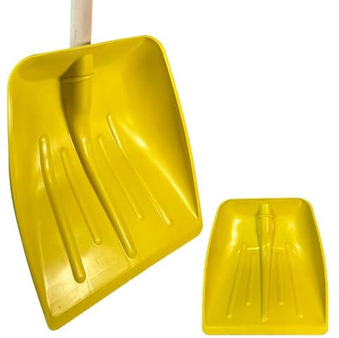CRISALIDE Pala profesional ligera y resistente para nieve, tierra y escombros de plástico ABS amarillo – Material antigolpes – Ideal para jardinería y trabajos domésticos – Mango no incluido