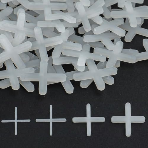 600 PcsTile Spacers 1mm 2mm 2.5mm 3mm, Plastic Cross Tile Spacers and LevellersTile Gaskets Tile Leveling System for Decorative Tiles Fixing Road Mat Grouting Garden Slab Washers