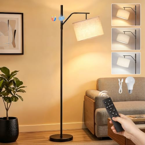 TaoFiaCo 168 cm Akku LED Stehlampe Wohnzimmer mit Fernbedienung Beige | Moderne Bogenlampe, 3 Farbtemperaturen, Dimmbar, Standleuchte für Schlafzimmer Büro, Stehleuchte, Inklusive LED Glühbirne