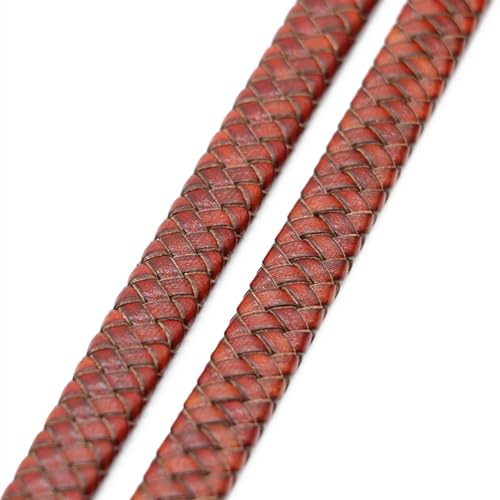 Cordon en Cuir Plat 0.5/1 mètre Vintage Noir Marron véritable Cordons en Cuir tressé 8mm 10mm 12mm Cordon Plat for la Fabrication de Bijoux Bracelet pour l'Artisanat(Yellow Brown,12mm- 1meter)