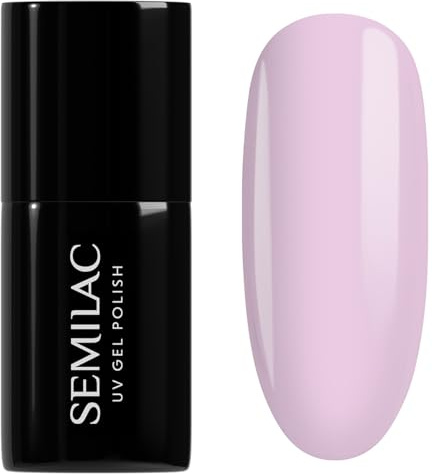 Semilac UV Nagellack 966 Lavender Haze 7ml Gel Nagellack für Nägel | Hellrosa mit Lavendelton - deckend - cremig