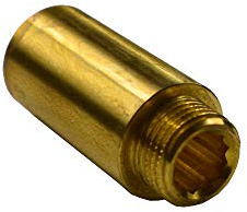KLASEBO Hahnverlängerung 1/2 Messing Anschluss Gewindefitting Verlängerung (65 mm)