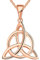 JO WISDOM Damen Kette Irischer Triquetra Keltischer Knoten Silber 925 Halskette Anhänger mit rosévergoldet,Schmuck für Frauen
