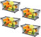 Taylor & Brown Set of 4 Black Storage Stacking Wire Basket Stackable Shelves Vegetable Food Kitchen Storage Rack Stand Bathroom Multi-Purpose Organiser with Adjustable Handles