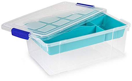 Contenedor plastico plasticforte 9 litros n 31 transparente con tapa y bandeja 260x370x140 mm