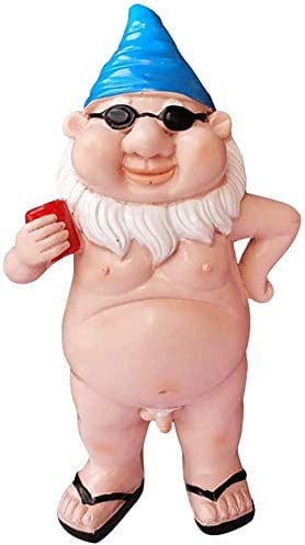 Garden Gnome, Statue Peeing Gnome, Naughty Garden Gnome, Funny Naked Gnome, Resin Garden Gnomes, Male Female Nude Gnomes Goblin-Art Decoration, Lawn Ornaments Indoor or Outdoor Garden Ornament (man)