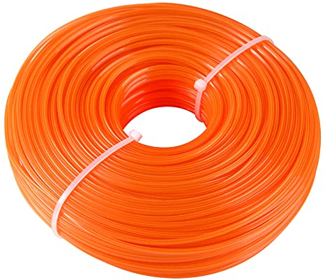 CHRORINE Mähfaden Trimmerfaden 5-Kant 2,4 mm x 100 m Nylon Ersatz Faden für Freischneider Motorsense