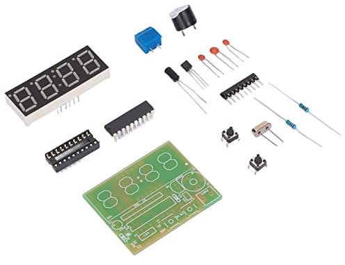 Kit Orologio Digitale Elettronico, 52 x 42 mm, 4 Cifre LED, Funzione Sveglia Doppia, Alimentazione 3-6V