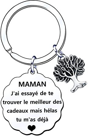 GUOYU Cadeau Original pour Maman - Porte Clef pour Fête Des Mères, Parents et Jeune Maman Noël