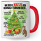Katzen Tasse Weihnachten Kaffeetasse lustig Weihnachtsbaum Kaffee-Becher Katzenliebhaber Geschenkidee Vierbeiner Katzenhalter Geschenk Tasse mit Spruch Humor Sarkasmus Glühweintasse (Weiß/Rot)