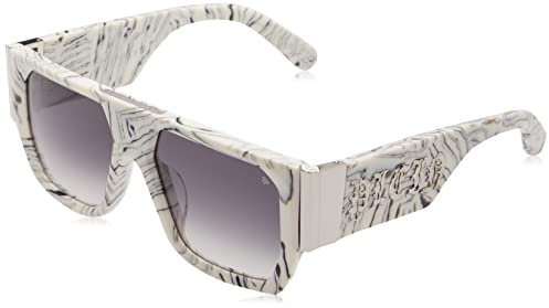 Philipp Plein Unisex SPP094M Sunglasses, 09YL Avorio Marmorizzato, 54