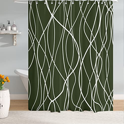 M&W DAS DESIGN Duschvorhang Shower Curtain Badewannenvorhang Badevorhang Anti Schimmel Waschbar Faltbar Schwer duschvorhang 180x200 Polyester Stoff