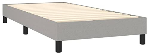 Tidyard Boxspringbett, Einzelbett, aus Stoff, hellgrau, modern, ohne Kopfteil, 80 x 200 cm, Gestell, Rahmen, Boxspringbett aus Stoff, Bett mit Lattenrost, Struktur, Einzelbett, Stoff. uto