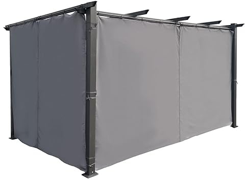 Jet-Line | Gardine | Seitenvorhang | Pavillon Luxor | anthrazit | 2 Stück | ca. 3m Breite