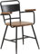 Stuhl mit Armlehne Nora, Stuhl Industrial Style Metall, Teak Holz, Modern