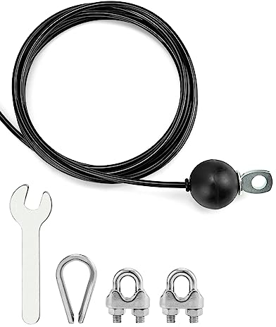 QWORK® 3m Cavi Palestra Regolabile con Gravity Ball, Cavo Acciaio per Sistema di puleggia per Palestra Domestica, Ø5mm, 100kg capacità di carico