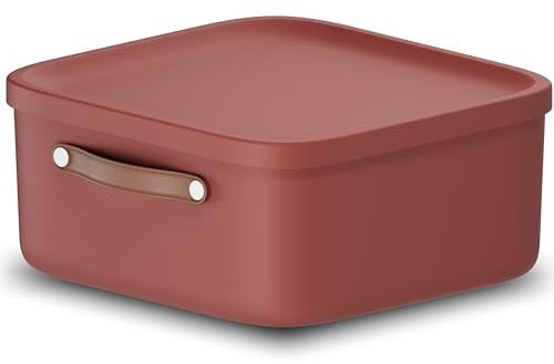 Rotho Maloja Aufbewahrungsbox 20 l, Kunststoff, rot, 20 (39.5 x 38.0 x 17.7 cm)