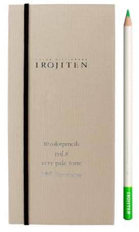 Tombow IROJITEN Künstlerbuntstift 10er-Set, Pastellfarben lII, wachsbasierte Mine für sanfte Übergänge, hochwertige Verpackung [CI-RVP-10C]