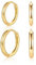 MASOP 2 Paar Ohrringe Gold Set, Creolen Silber 925 Stecker Vergoldet 10mm 12mm Damen Frauen Mädchen Herren für Mehrere Ohrlöcher