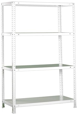 Simonrack Schwerlastregal, Lagerregal, 150x100x40 Metallregal, Kellerregal, Biegestelle 75 kg, 4 Fachböden, Weiss - Advantage