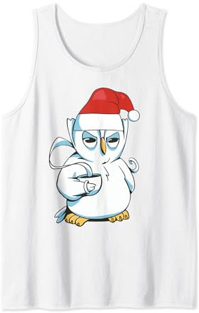 Weihnachten Eule Uhu Kauz Kaffee - Santa Mütze Weihnacht Tank Top