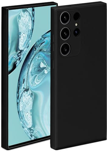 ONEFLOW Soft Case kompatibel mit Samsung Galaxy S24 Ultra Hülle aus Silikon, erhöhte Kante für Bildschirmschutz, zweilagig, weiche Handyhülle - matt Schwarz