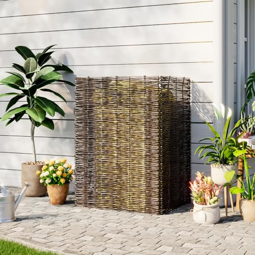 Warmiehomy Wheelie Bin Screen Willow Wheelie Bin Hideaways Single Wheelie Bins Storage Outdoor Bins Shed Screen