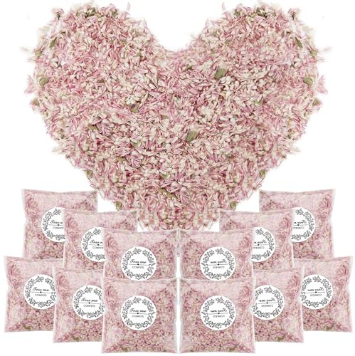 Mbsomnus 12 Packungen Blütenkonfetti Hochzeit Natürliches Streublumen Hochzeit Biologisch Abbaubares Konfetti Getrocknet Blütenblätter Blumen Konfetti für Hochzeitsdeko Geburtstag Party DIY Deko