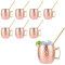 ZOFUN Juego de 4 Tazas de Cobre Moscow Mule de 530 ml Con Pajitas - Set de Regalo Para Bebidas Frías, Vino, Bar y Fiesta