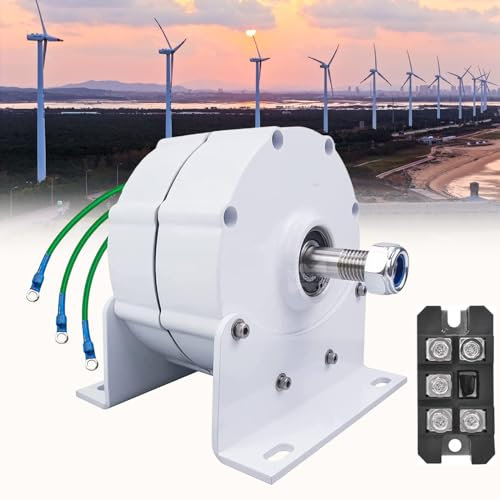 LSHFYV Generador de imán Permanente sin Engranajes de 10000W, generador de turbina eólica de imán Permanente de Bajas revoluciones, alternador pequeño trifásico con Base con rectificador,12V