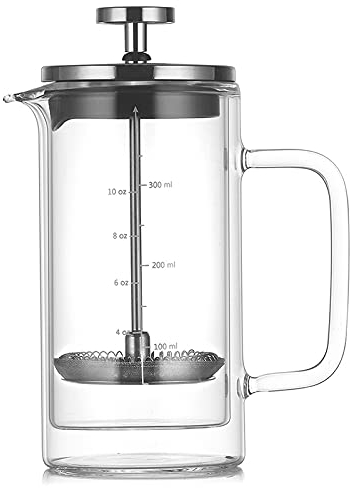 CAIONPLE Doppel Schicht Hoch Borosilikat Glas Pressen Topf Filter Kaffee FranzöSische Kaffee mit Waage