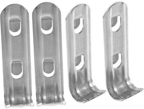 Homoyoyo 4pcs Stainless Steel Hook Fridge Organiser Fridge Holder Bracket Refrigerator Shelves Shelf Support Pegs Clips